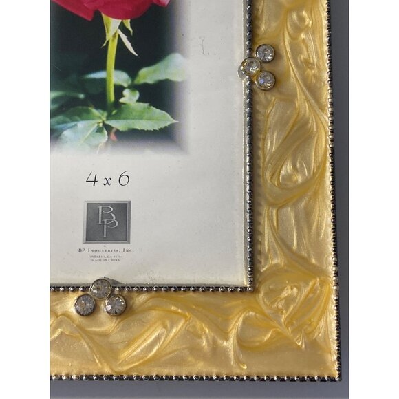 Diana Series Picture Frame Gold Silver Rhinestone 4 x 6In Wall Hang Stand - Picture 6 of 16